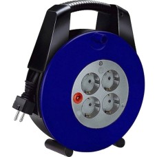 Brennenstuhl Vario-Line Mini-Kabeltrommel 4-fach(schwarz/blau, 10 Meter)