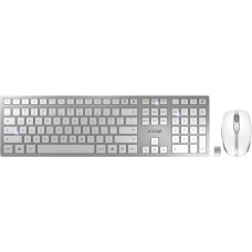 CHERRY DW 9100 SLIM, Desktop-Set(weiß/silber, EU-Layout (QWERTY), SX-Scherentechnologie)