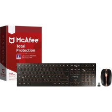 CHERRY DW 9100 SLIM + McAfee Bundle, Desktop-Set(schwarz/bronze, DE-Layout, SX-Scherentechnologie)