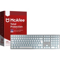 CHERRY KW 9100 SLIM FOR MAC + McAfee Bundle, Tastatur(silber/weiß, DE-Layout, SX-Scherentechnologie)