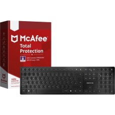 CHERRY KW 9100 SLIM + McAfee Bundle, Tastatur(schwarz, DE-Layout, SX-Scherentechnologie)