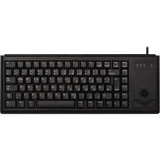 CHERRY Slim Line G84-4400, Tastatur(schwarz, DE-Layout, Cherry Mechanisch, integr. Trackball)