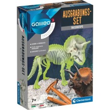 Clementoni Galileo Discovery - Ausgrabungs-Set Triceratops, Experimentierkasten