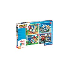 Clementoni Supercolor 4 in 1 - Sonic, Puzzle(4 Puzzle (12-24 Teile))