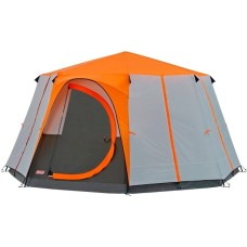 Coleman Kuppelzelt Octagon 8 Orange(orange/grau, Modell 2024)