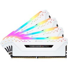 Corsair DIMM 32 GB DDR4-3200 (4x 8 GB) Quad-Kit, Arbeitsspeicher(weiß, CMW32GX4M4C3200C16W, Vengeance RGB PRO, INTEL XMP)