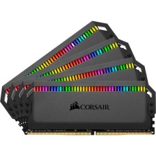 Corsair DIMM 32 GB DDR4-3200 (4x 8 GB) Quad-Kit, für AMD Optimiert , Arbeitsspeicher(schwarz, CMT32GX4M4Z3200C16, Dominator Platinum RGB, INTEL XMP)