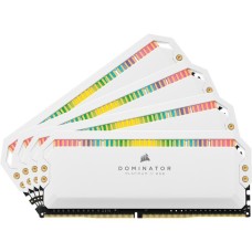 Corsair DIMM 32 GB DDR4-3200 (4x 8 GB) Quad-Kit, für AMD Optimiert , Arbeitsspeicher(weiß, CMT32GX4M4Z3200C16W, Dominator Platinum RGB, INTEL XMP)
