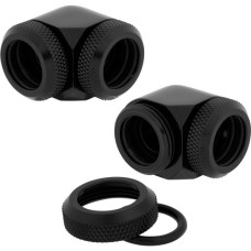 Corsair Hydro X Series XF Hardline-90°-Armatur, AD 14 mm, Doppelpack, Verbindung(schwarz, 2 Stück)