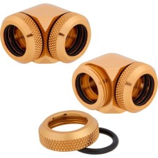 Corsair Hydro X Series XF Hardline-90°-Armatur, AD 14 mm, Doppelpack, Verbindung(gold, 2 Stück)