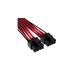 Corsair Premium Sleeved PCIe 5.0 12VHPWR PSU Adapterkabel(schwarz/rot, 50cm)