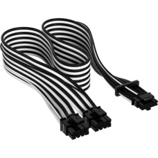 Corsair Premium Sleeved PCIe 5.0 12VHPWR PSU Adapterkabel(schwarz/weiß, 50cm)
