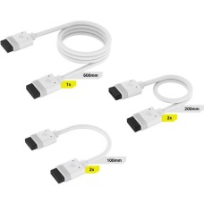 Corsair iCUE LINK Kabel-Kit, 600 / 200 / 100mm, gerade(weiß, 5-teilig)