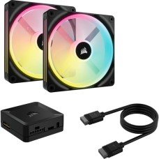 Corsair iCUE LINK QX140 RGB 140-mm-PWM-Lüfter, Gehäuselüfter(schwarz, Starter-Kit)