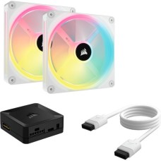 Corsair iCUE LINK QX140 RGB 140-mm-PWM-Lüfter, Gehäuselüfter(weiß, Starter-Kit)