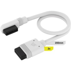 Corsair iCUE LINK Slim-Kabel, 200mm, 90° abgewinkelt(weiß, 2 Stück)