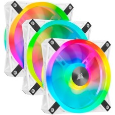Corsair iCUE QL120 RGB 3er 120x120x25, Gehäuselüfter(weiß, 3er Pack, inkl Lighting Node CORE)