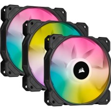Corsair iCUE SP120 RGB Elite Performance 3er 120x120x25, Gehäuselüfter(schwarz/transparent, 3er Pack, inkl. iCUE Lighting Node CORE)