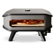 Cozze Pizzaofen 13", mit Thermometer(schwarz/grau, für Pizzen bis ca. Ø 34cm, inkl. Gasschlauch mit Druckminderer)