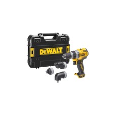 DEWALT Akku-Bohrschrauber DCD703NT, 12Volt(gelb/schwarz, ohne Akku und Ladegerät, in TSTAK Box, 4 Wechselköpfe)