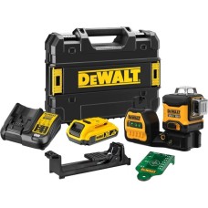 DEWALT Akku-Multilinienlaser 3x360° DCE089D1G18-QW, 18Volt, Kreuzlinienlaser(schwarz/gelb, mit grünen Laserlinien)