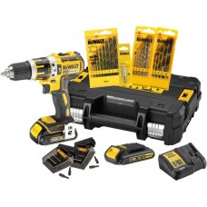 DEWALT Akku-Schlagbohrschrauber DCK795S2T, 18 Volt(gelb/schwarz, 2x Li-Ionen Akku 1,5Ah, 71-tlg. Zubehör, in TSTAK Box)