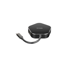 D-Link DUB-M420 4‑in‑1 USB‑C Hub mit HDMI/USB‑C Ladeanschluss, USB-Hub(schwarz/silber)