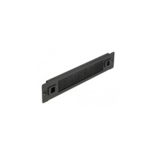 DeLOCK 10" Kabelmanagement Bürstenleiste, Kabelführung(schwarz, werkzeugfrei, 1 HE)