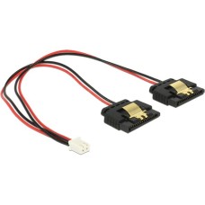 2x SATA 15Pin Buchse, Y-Kabel(schwarz/rot, 20cm)