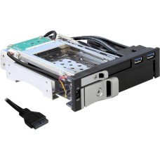 DeLOCK 5.25 Wechselrahmen für 1 x 2.5 + 1 x 3.5 SATA(schwarz, 2x USB 3.2)