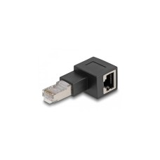 RJ-45 Buchse, Cat.6a(schwarz, 90° nach links gewinkelt)