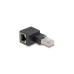 RJ-45 Buchse, Cat.6a(schwarz, 90° nach links gewinkelt)
