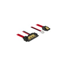 SATA 22Pin(schwarz/rot, 20cm, 22Pin-Buchse gerade)