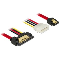 SATA 22Pin(schwarz/rot, 30cm, 22Pin-Stecker gerade)