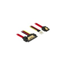 SATA 22Pin(schwarz/rot, 30cm, 22Pin-Stecker gerade)