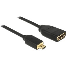 DeLOCK Adapterkabel micro HDMI - HDMI 4K(schwarz, 20cm)