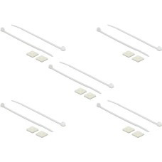 DeLOCK Befestigungssockel 20 x 20mm mit Kabelbinder L 100 x B 2,5mm(weiß, 10 Paar)