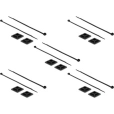 DeLOCK Befestigungssockel 25 x 25mm mit Kabelbinder L 300 x B 4,8mm(schwarz, 10 Paar)