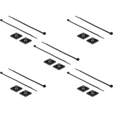 DeLOCK Befestigungssockel 30 x 30mm mit Kabelbinder L 200 x B 4,8mm(schwarz, 10 Paar)