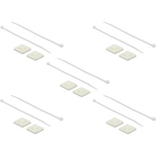DeLOCK Befestigungssockel 30 x 30mm mit Kabelbinder L 200 x B 4,8mm(weiß, 10 Paar)