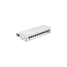 DeLOCK Desktop Patchpanel 12 Port Cat.6A(weiß)
