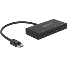 4x DisplayPort 4K Splitter, Splitter & Switches(schwarz, 30cm Kabel)