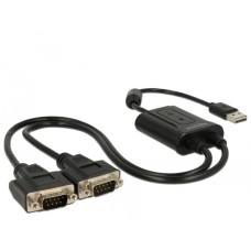 2x Seriell RS-232 Stecker, Y-Kabel(schwarz, 0,6 Meter)