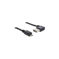Micro-USB Stecker(schwarz, 0,5 Meter, rechts / links abgewinkelt)