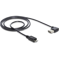 Micro-USB Stecker(schwarz, 2 Meter, rechts / links abgewinkelt)