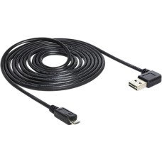 Micro-USB Stecker(schwarz, 5 Meter, rechts / links abgewinkelt)