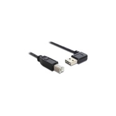 USB-B Stecker(schwarz, 0,5 Meter, rechts / links abgewinkelt)