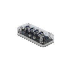 DeLOCK Externer USB 3.0 Hub mit 4 Ports, USB-Hub(transparent)