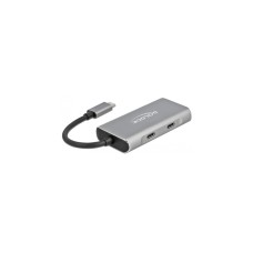 DeLOCK Externer USB 3.2 Gen 2 USB Type-C Hub, USB-Hub(grau, USB-C)
