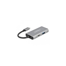 DeLOCK Externer USB 3.2 Gen 2 USB Type-C Hub, USB-Hub(grau, USB-C)